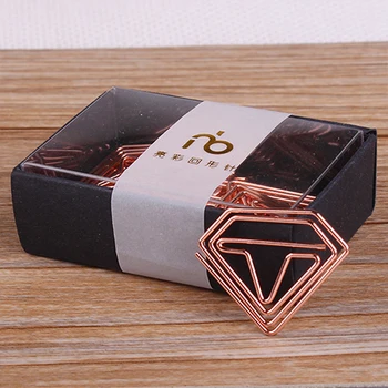 

Rose Gold diamond Metal Color Clip Creative Lovely Bookmark Korean Version Shool Metal Clips Paper Bookmark Accessories Office
