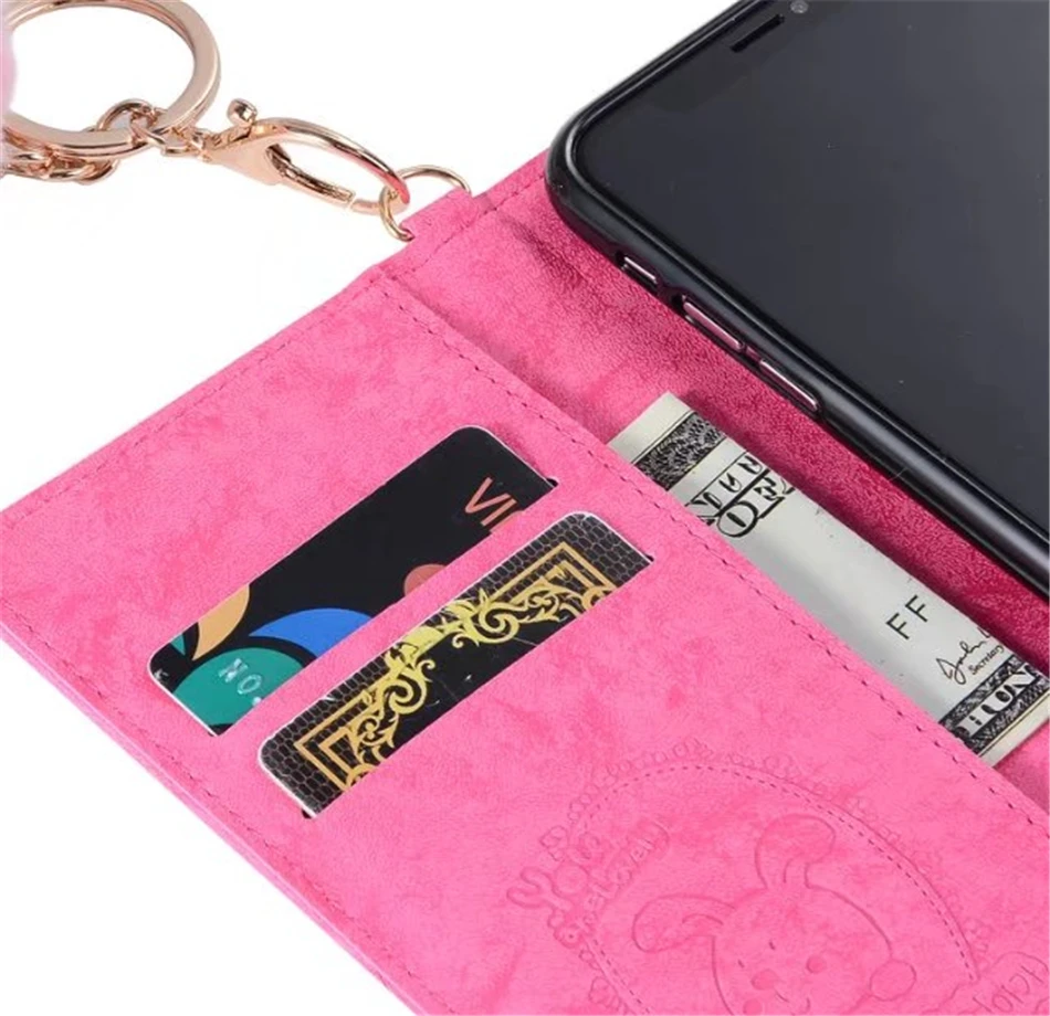 Для iphone X Case 2 в 1 кошелек на магнитной застежке на кроличьем меху Чехлы для iphone X 10 меховой плед стильные трусы+ чехол для телефона с карманом для карты