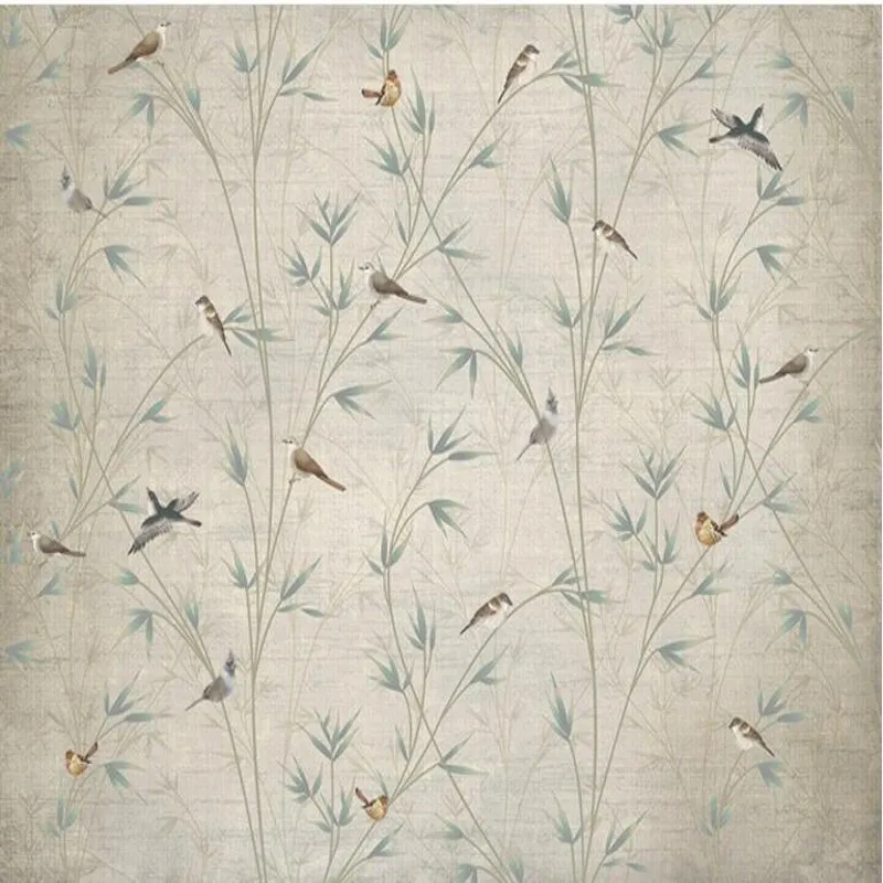 Wallpaper Flowers Bamboo Wellyu Branches Tv-Background-Wall Custom Abstract European