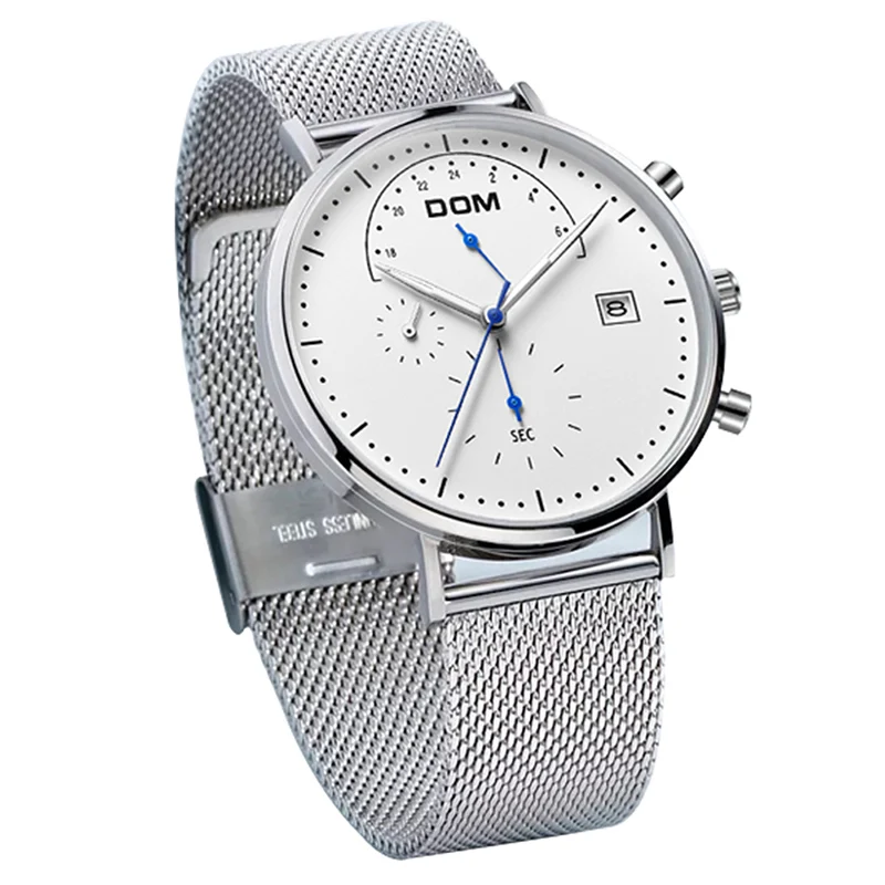 DOM Watch Men Top Brand Luxury Stainless Steel Strap Quartz Watches Men Casual Sport Male Clock 2
