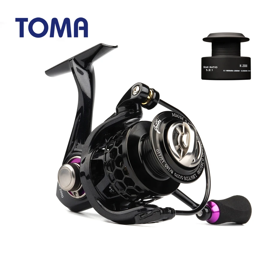 

TOMA 2019 New Fishing Reel Carp Spinning Ultralight 10+1BB 1000-4000 Series Spinning Wheel with Spare Spool for Bass Fishing