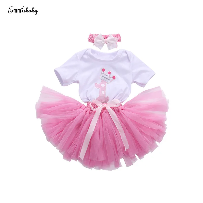 

Newborn Baby Girls Lovely O-Neck Covered Button Floral Romper Tops Skirt Headband 3PCS Outfit Party Sunsuit Kids Clothing Sets