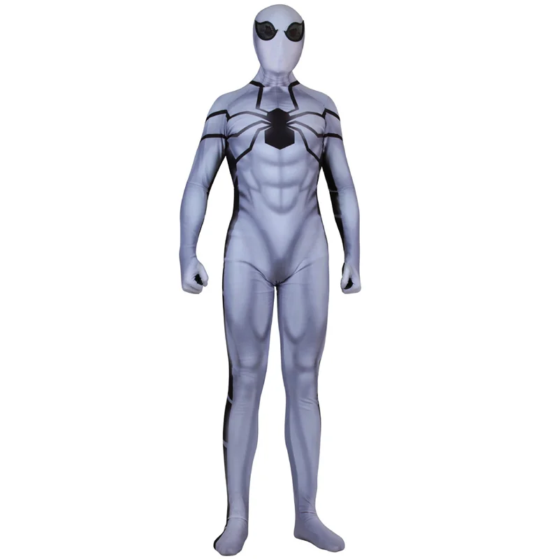 Взрослый человек-паук Future Foundation костюм косплей костюм зентай облегающий костюм с пауком костюм комбинезоны - Цвет: Conjoined Mask