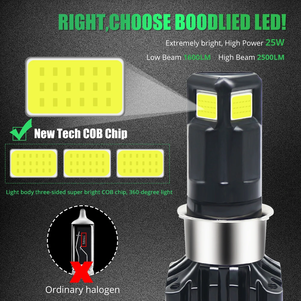 Motorcycle Headlight H4 LED Bulb 25W COB Chip LED Motorcycle Accessories for Motorcycle Front Headlamp Universal Driving Light Motorcycle Headlight H4 LED Bulb 25W COB Chip LED Motorcycle Accessories for Motorcycle Front Headlamp Universal Driving Light
