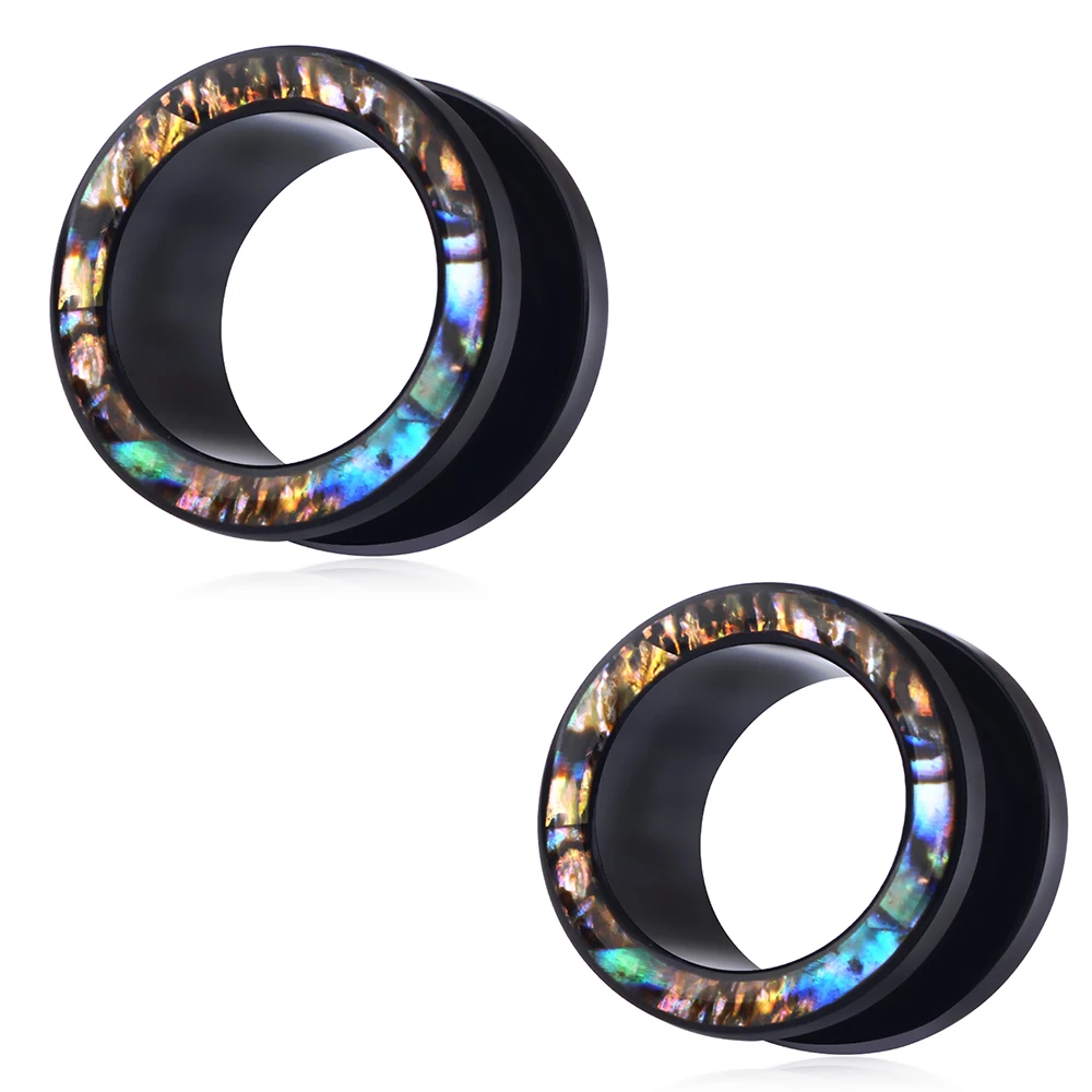 

TIANCIFBYJS Acrylic Ear Stretching Kits Tunnels Hollow Ear Gauges Plugs Earrings Expander UV Set Body Piercing Jewelry 14G-0