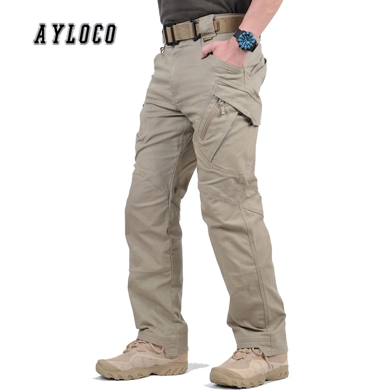 

Men Militar Tactical Pants Combat Trousers SWAT Army Military Pants Mens Cargo Outdoors Pants Casual Cotton Trousers