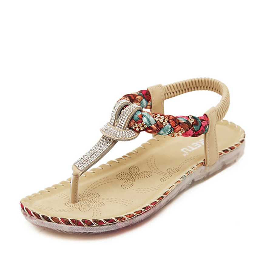 bohemian flats shoes 2017 plus size 35 42 rhinestone summer sandals shoes bohemian flats shoes 2017 plus size 35 42 rhinestone summer sandals shoes