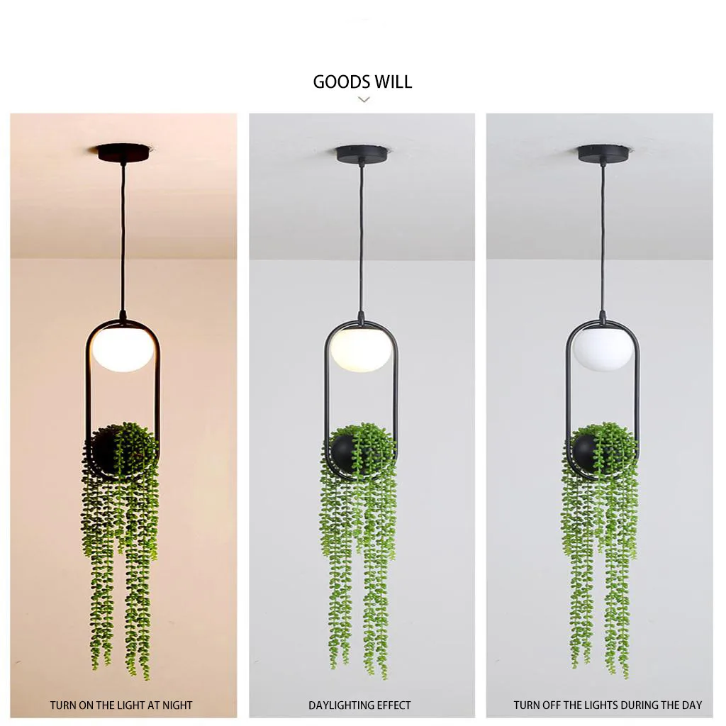

2019 New Nordic Plant Chandelier Flower Pot Aisle Restaurant Balcony Sky Garden LED Chand LED Light LED Lamp hot sale