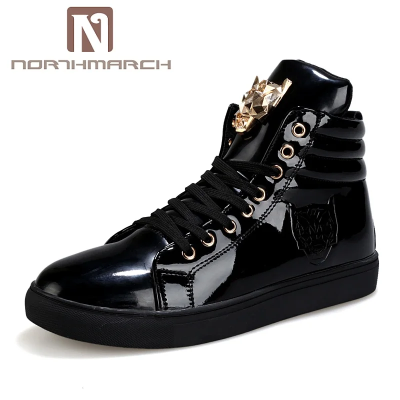 

NORTHMARCH New Fashion High Top Casual Shoes For Men PU Leather Lace Up Sneakers Men Hard-Wearing Men Shoes Chaussure Homme