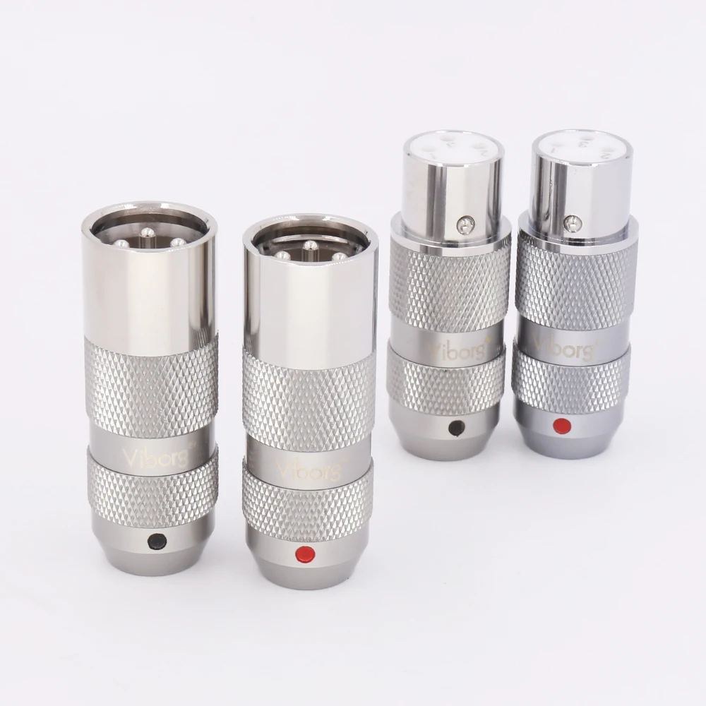 

4Pieces Viborg 99.998% pure copper rhodium plated XLR Connector Plug Audio Cable Balance 3Pin