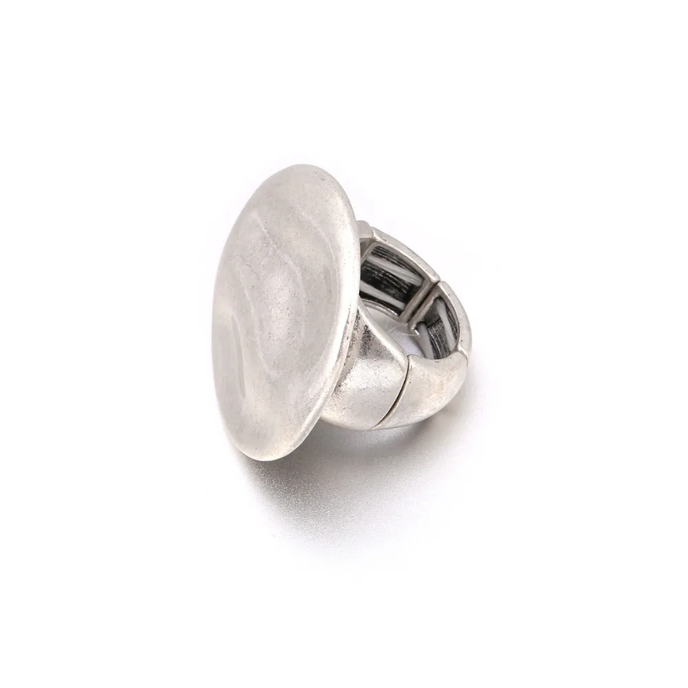 Богемное большое круглое волнистое кольцо для женщин и мужчин в стиле панк, модные кольца, ретро простые ювелирные изделия, эластичное регулируемое кольцо одного размера 18 мм
