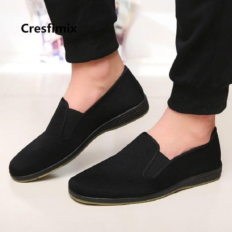 Cresfimix mannelijke schoenen/Мужская модная Нескользящая черная Тканевая обувь Мужская