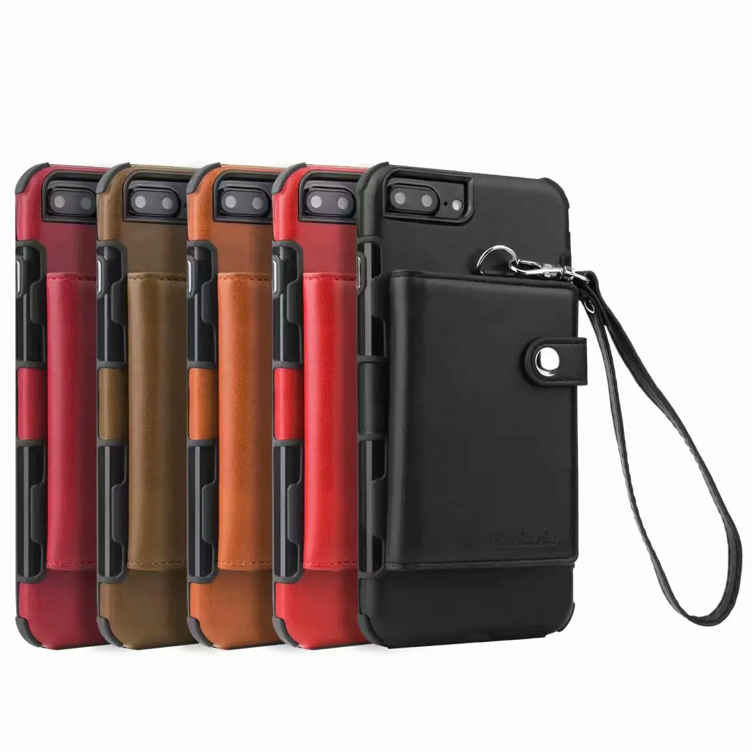 

Fashion Business Leather Multi Pouch Card Wallet Phone Cases For Samsung S8 S9Plus Note8 Card Slot Wallet Phone Shell Capa Funda