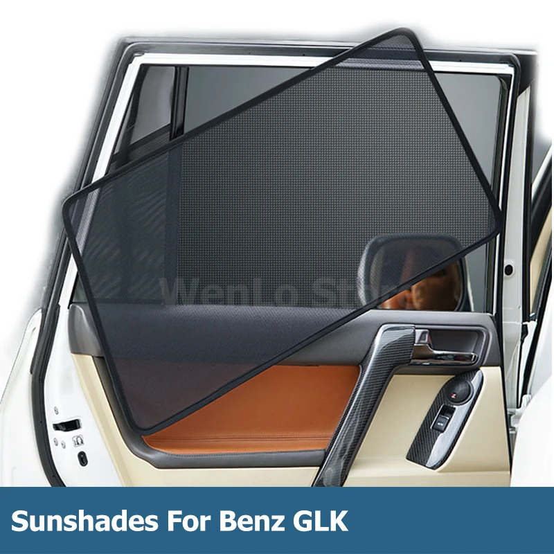

4 Pcs Magnetic Car Side Window Sunshade Laser Shade Sun Block UV Visor Solar Protection Mesh Cover For Benz GLK 2012-2015