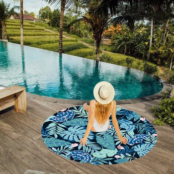

Round Beach Towel Large Size Summer Microfiber Printed Tassel Yoga Mat Picnic Home Bath Towels Camping Swimming Pool Quick-Dry