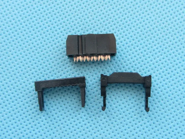 

50sets Pressure Horn Plug 2.54mm FC-10p 3 in1 Pitch Thread JTAG ISP Connector Plug