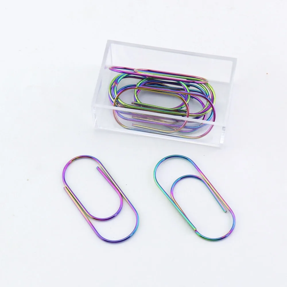 TUTU Design Ideas Glimmer Large Paperclips rainbow Steel Paper Clips Multi-Colored/Iridescent H0240