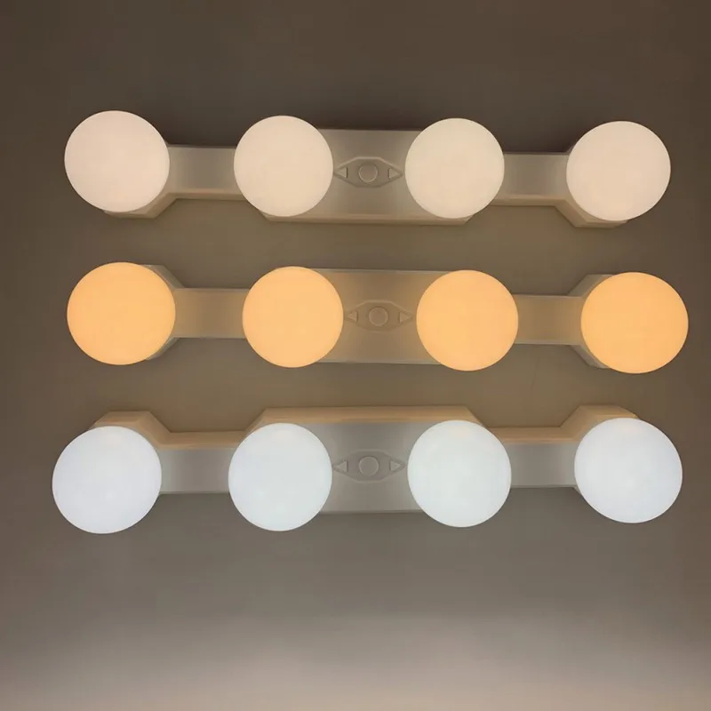 

Four Bulb Mirror Makeup Lamp Headlights Suction Cup Led Fill Light Rechargeable Mirror Light American Makeup Mirror Light Bulb