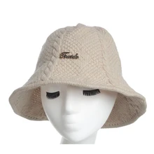 Осенне-зимняя новинка, шапки-ведерки, утолщенные вязаные шапки-ведерки из пряжи, уличные непромокаемые шапки, шапка для женщин