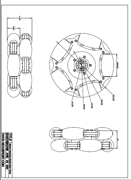 254 мм сверхпрочные двойные алюминиевые Omni колеса с подшипниковыми роликами и центральный подшипник 14147