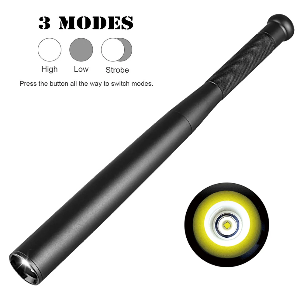 LED Baseball Bat Flashlight 2000Lumens Super Bright Baton Torch