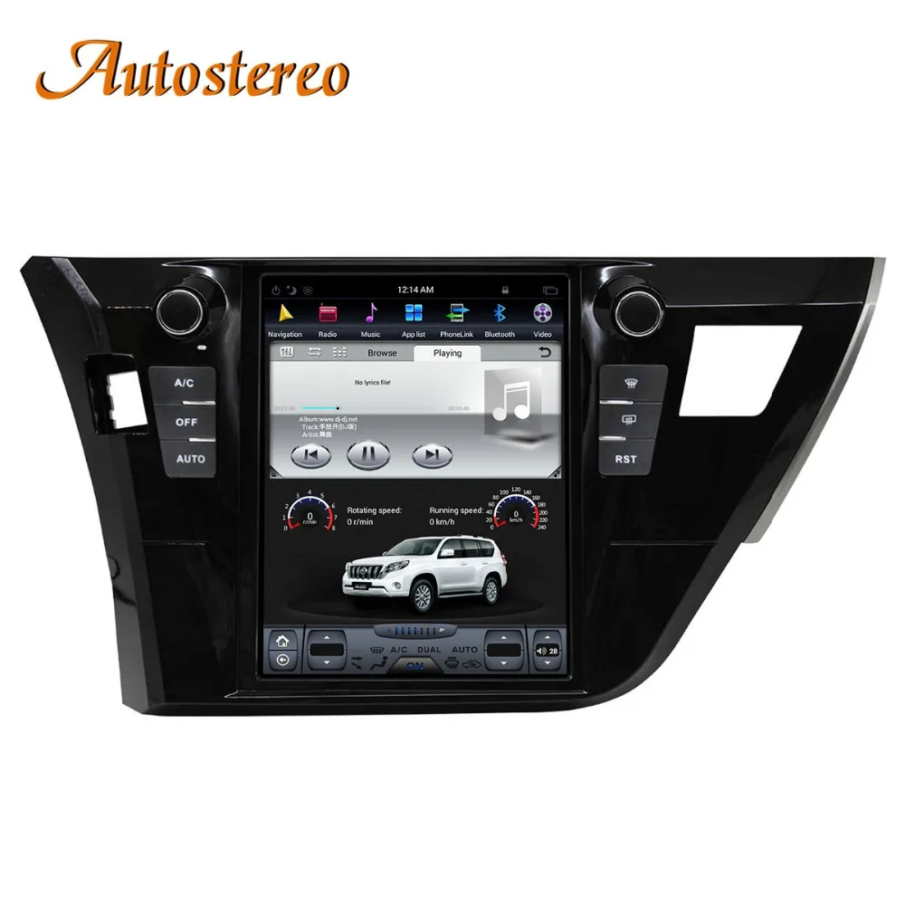 Cheap Android Tesla style Car No DVD player For Toyota Corolla 2014 2015 2016 Car GPS Navigation Multimedia Head unit tape recorder 4
