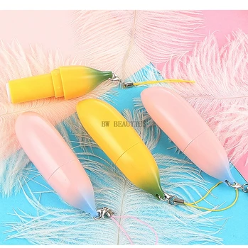 

200Pcs/Lot Creative lip Balm Bottle For Child Gift Cosmetic Container Tube Empty Yellow Banana Lipstick Tube With Box Cute