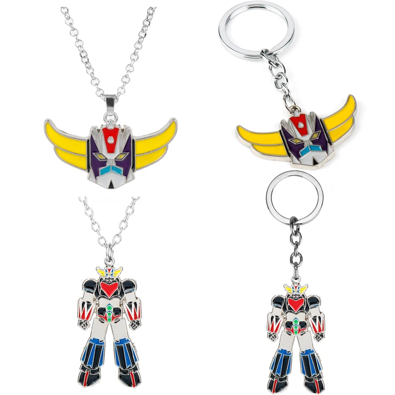 

2019 New Anime Mazinger Z Metal Keychains UFO Robot Grendizer Logo Pendants Choker Car Keyring Women Boy Fans Jewelry Gift