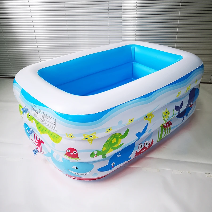 Large Size Inflatable Square Swimming Pool for Kids' Home Use with Heat Preservation - Children's Paddling Pool image 2