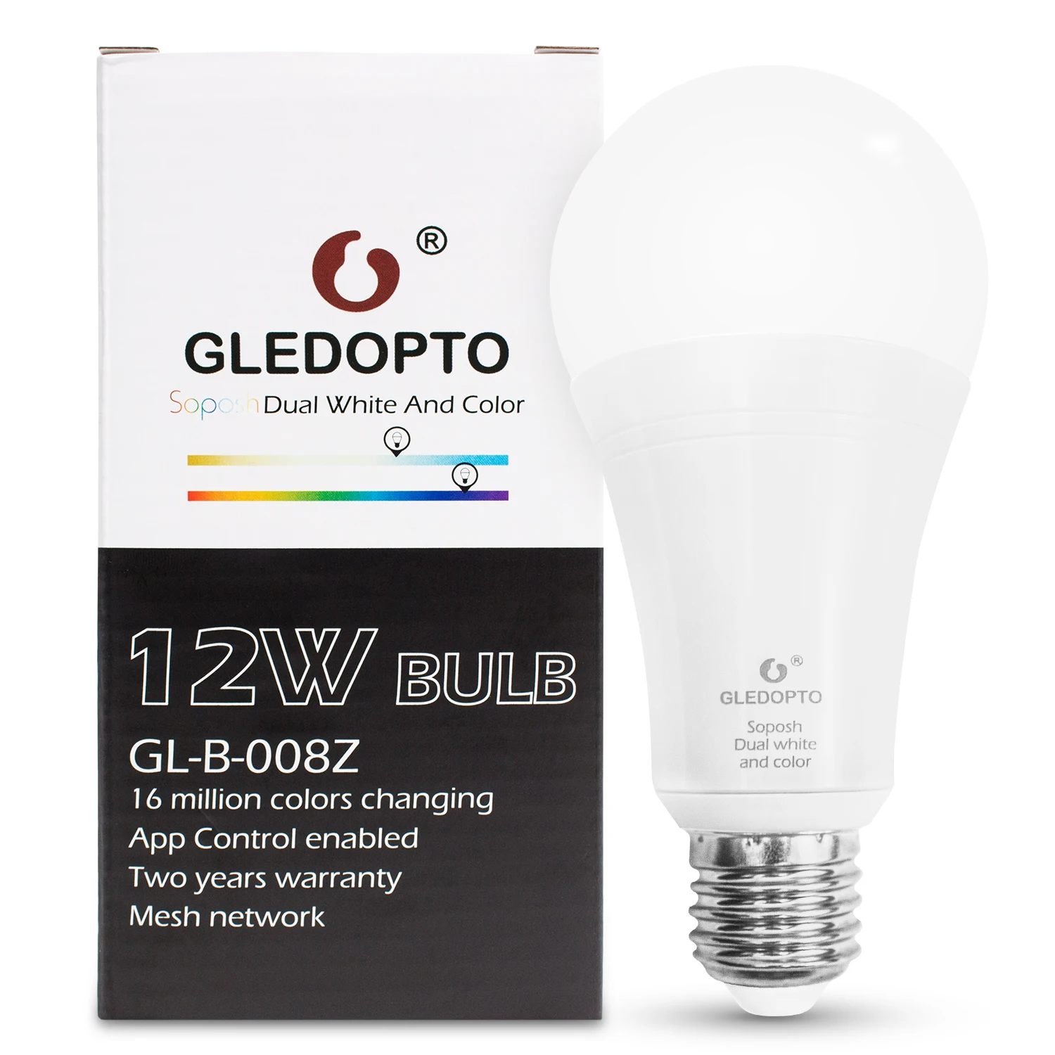 GLEDOPTO LED ZIGBEE 12W RGB+CCT bulb AC100-240V RGB and dual white dimmer LED bulb work with amazon echo plus and many gateways