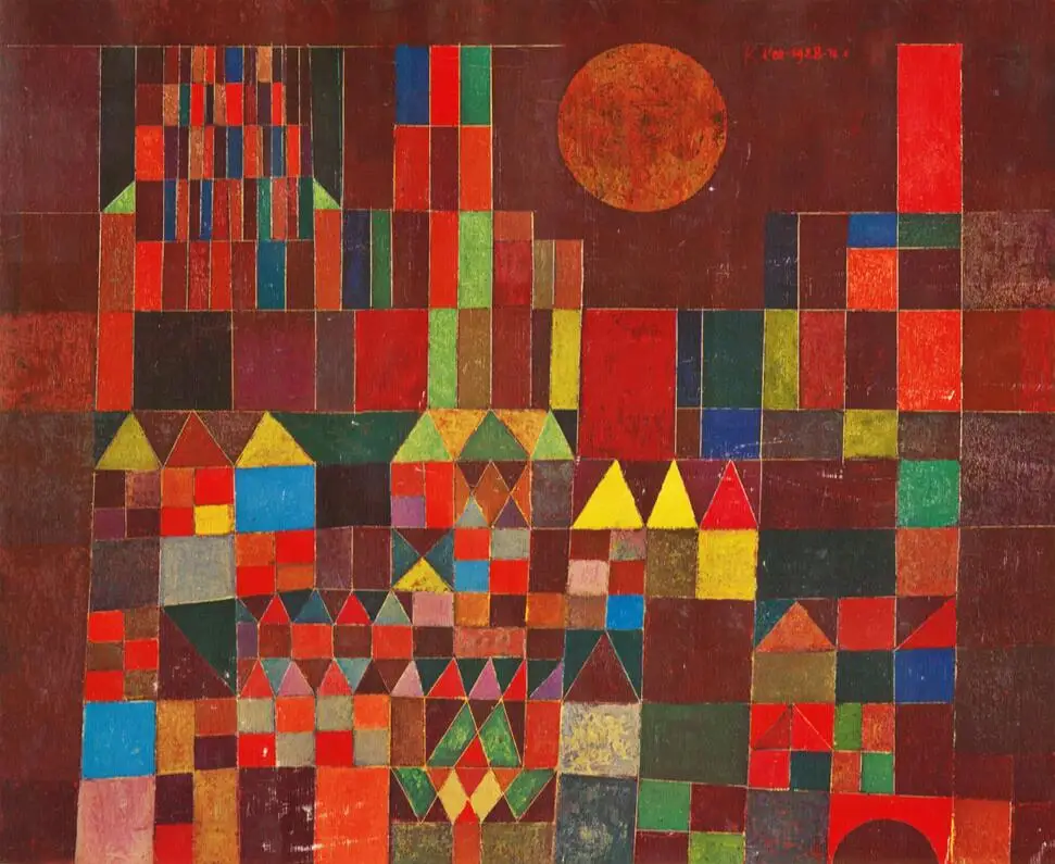 

High quality Oil painting Canvas Reproductions Castle and Sun (1928) by Paul Klee Painting hand painted