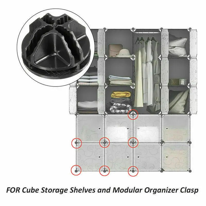 20/40/60 шт проволочный куб разъемы ABS для наложения оболочки проводов кубические полки для хранения и модульный Организатор гардероб шкаф коробка застежка пряжка зажим