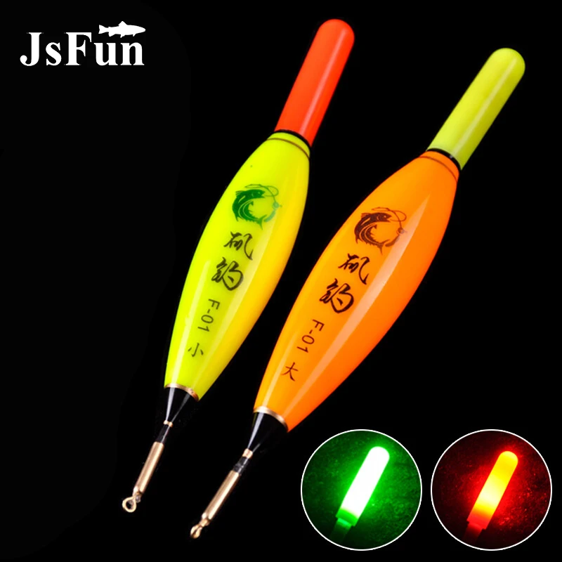 Jsfun 1 قطعة مضيئة روك الصيد العوامة صغير/كبير أدى يلة الصيد معالجة الصيد تعويم مع بطارية cr425 الإلكترونية yf05