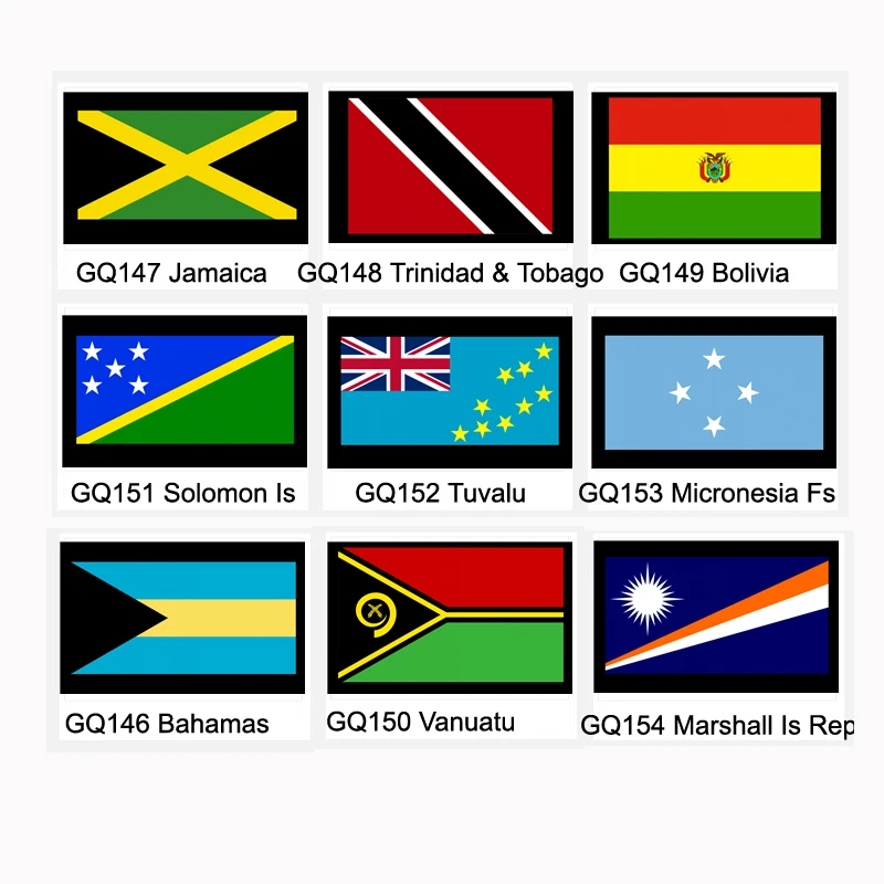

Bahamas Jamaica Trinidad & Tobago Bolivia Vanuatu Solomon Is Tuvalu Micronesia Fs Marshall Is Rep National Flag Banner 21*14cm