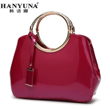 HANYUNA BRAND New Fashion European Patent Leather Women Handbags Luxury Ladies Single Shoulder Bags Multi functional