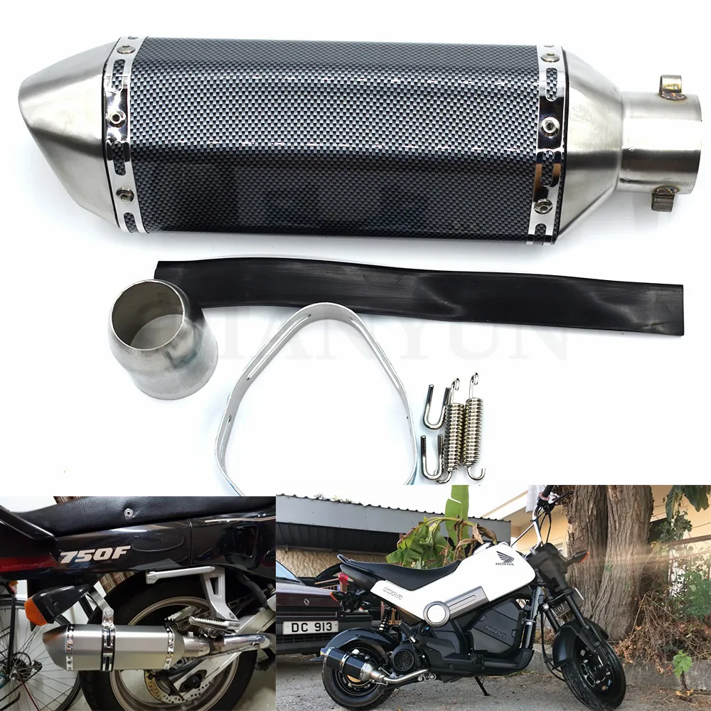 

for Motorcycle parts Exhaust Universal 51mm Stainless Steel Motorbike Exhaust Pipe For Honda GROM CBR250R CBR300R CB300F