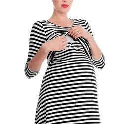 Грудное вскармливание весна осень платья для кормящих женщин Одежда для Беременные кормящие женщины платья Беременность грудного