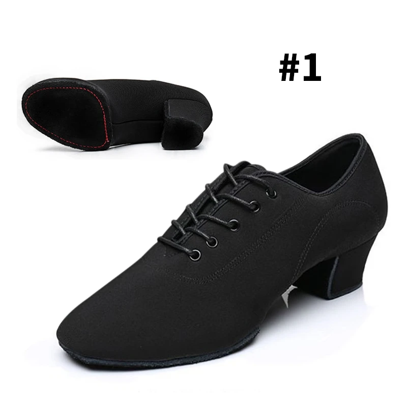 Style1 Split leather Лидер продаж, Мужская обувь для латинских танцев, Современная обувь для бальных танцев, танго, латинских танцев, Мужская обувь для латинских танцев, сальсы, танцевальная обувь на каблуке 5 см, zapatos baile - Color: Style1 Split leather