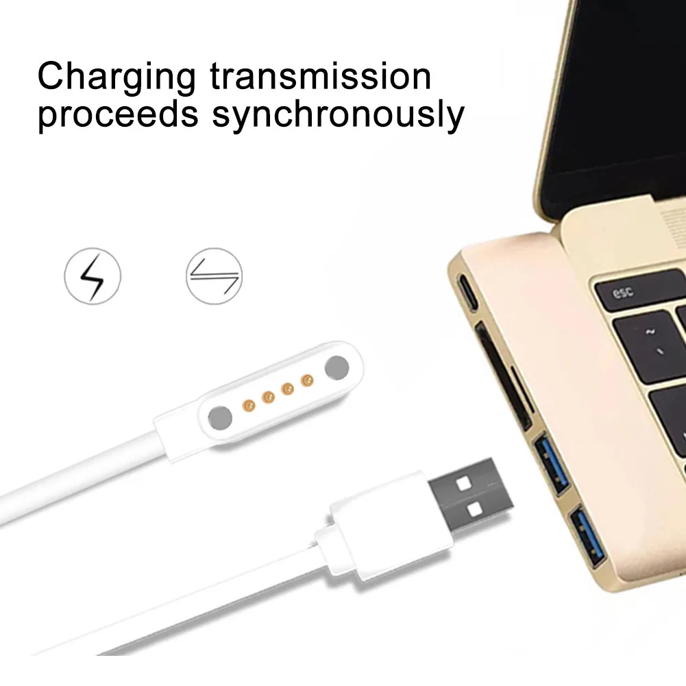 

Convenient Simple Universal Charging Cable Portable Stable For Smart Watch Suction Adapter Accessories 4 Pin Strong Magnetic