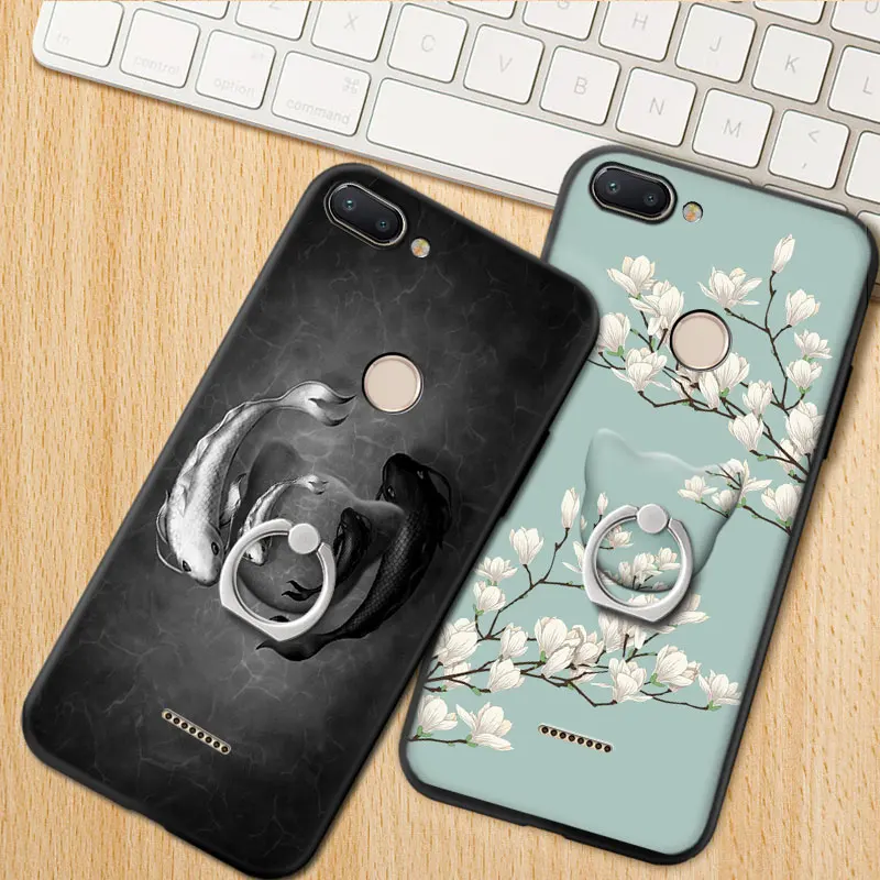 

Xiaomi Redmi 6 Case Cute Style Black Frame Cartoon Painted Phone Shell Cover Case For Xiaomi Redmi 6 Redmi6 #001