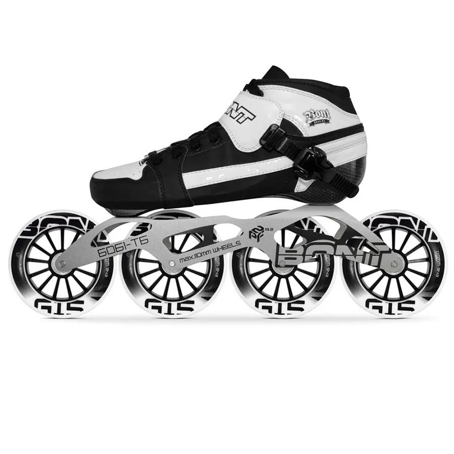 الأصلي بونت السعي 4*90/100/110 مللي متر G15 المهنية سرعة حذاء تزلج بعجلات Heatmoldable الكربون الألياف سباق Patines طفل الرجال الكبار