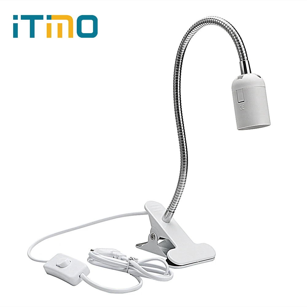 

ITimo E27 Lamp Base Plug 360 Degree Rotation EU Plug Holder Light Fixtures Light Socket Clip-on Desk Light Bulb Holder