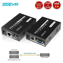 Steyr 656ft VGA KVM удлинитель USB клавиатура Мышь K/M Extensor удлинитель с одним UTP CAT5e/6 RJ45 сплиттер до 200 м