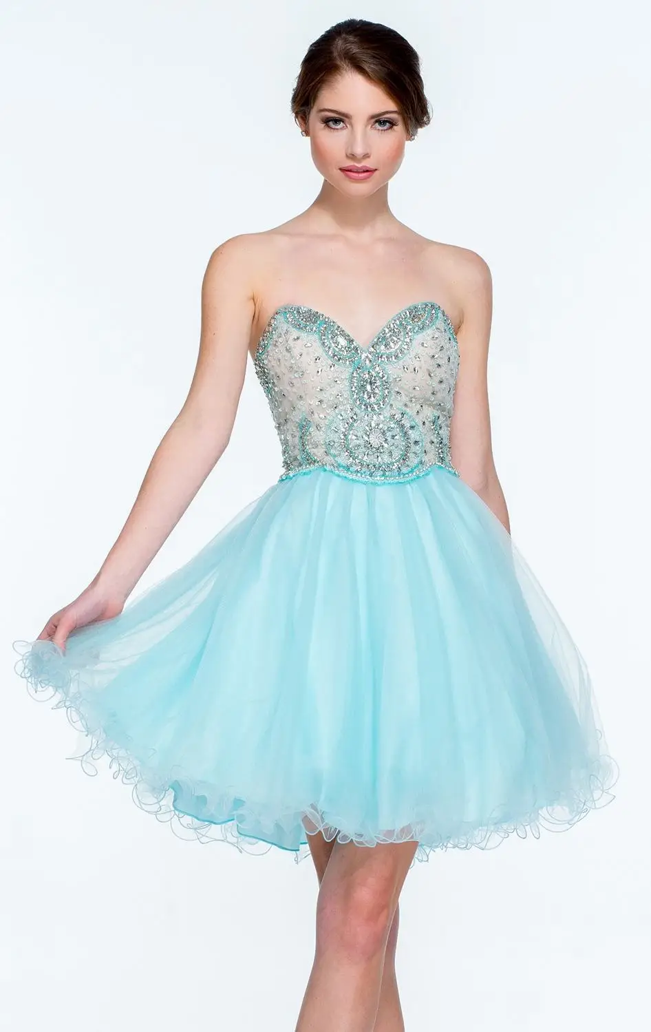 Sexy Beaded Sparkly Crystal Backless Sweetheart A Line Women Fancy