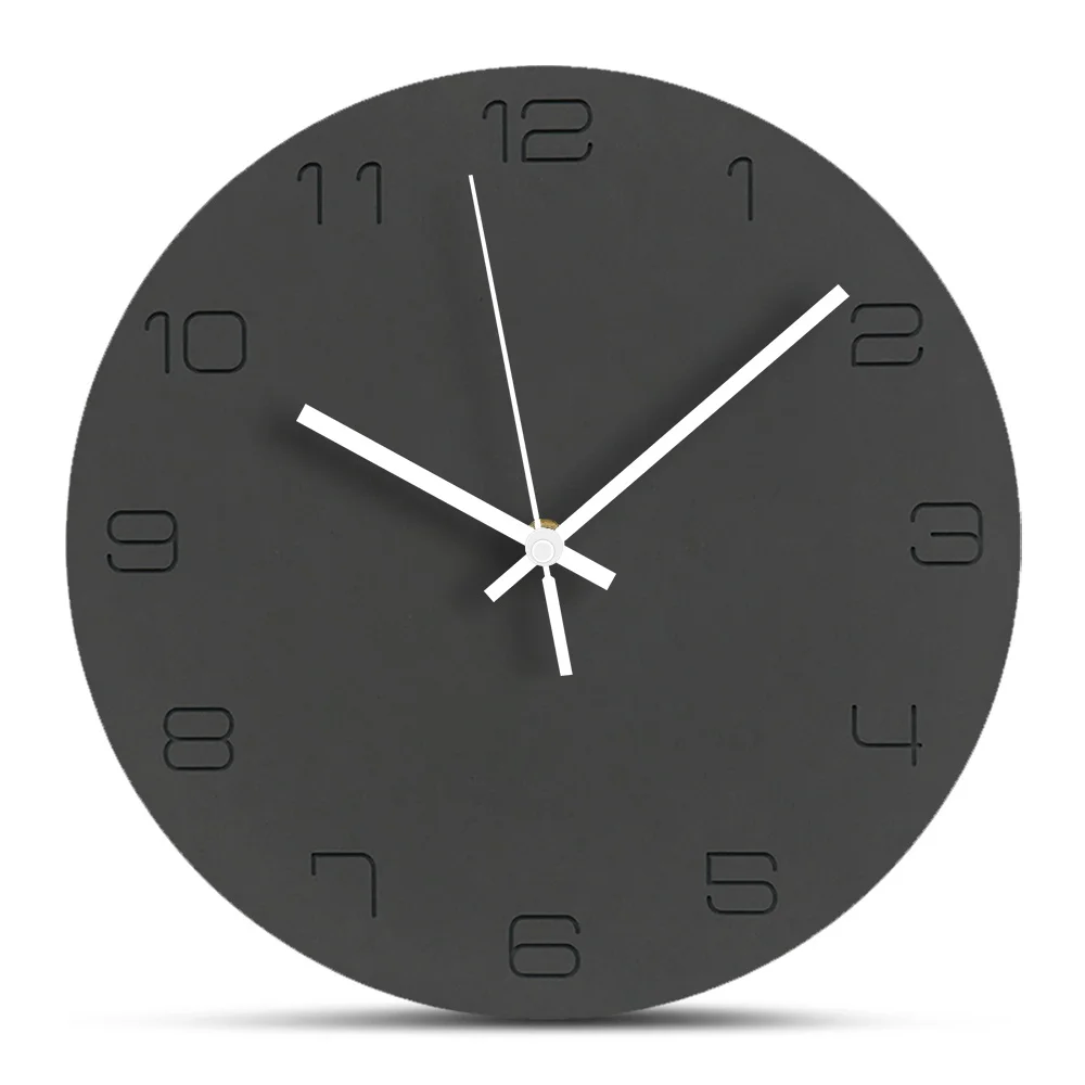 Large Decorative Wood Wall Clock Arabic Numerals Modern Design Digital