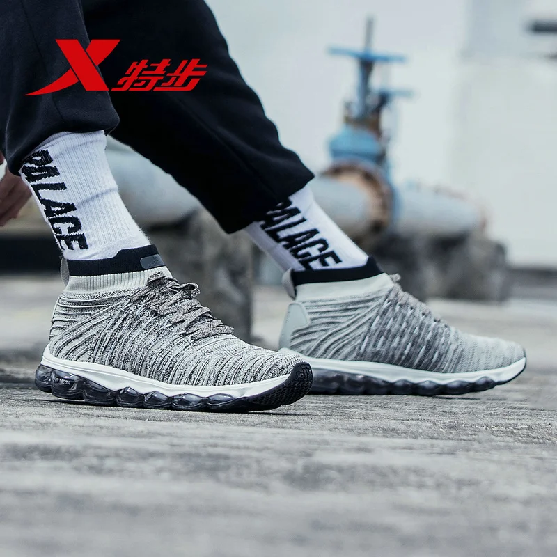 Xtep AIR MEGA, мужские кроссовки для бега, мужская Трикотажная обувь для бега на воздушной подушке, дышащая обувь без шнуровки, мужская обувь для бега 882419119506