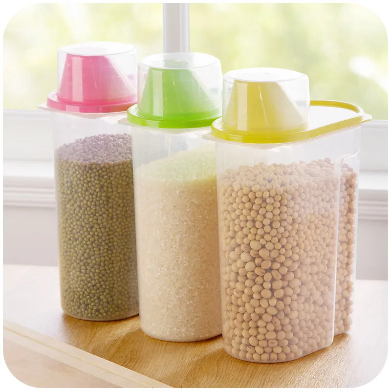 Online Get Kitchen Storage Containers Aliexpress 2016 Covered Kitchen Measuring Cup Food Grain Storage Tank King Sealed Jar Containers Down