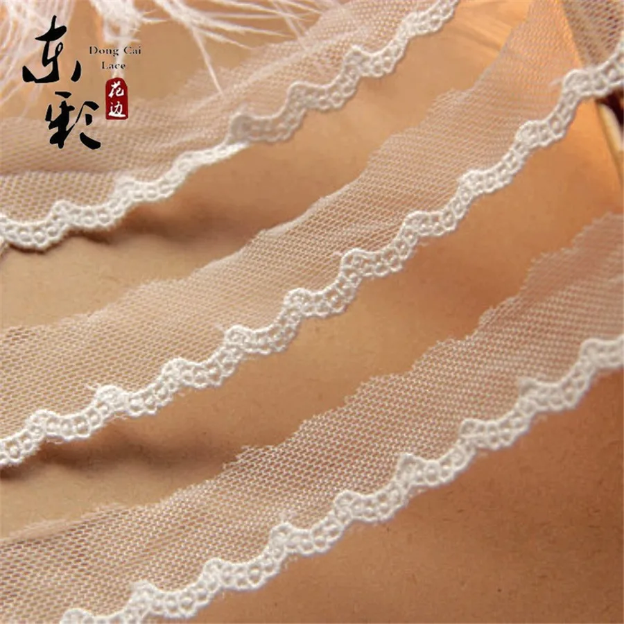 

15yard* 2.5cm Embroidery Waved Lace Ribbon Meah Lace Fabric for Wedding Decor DIY Handmade Crafts Fashion Skirt Accessories