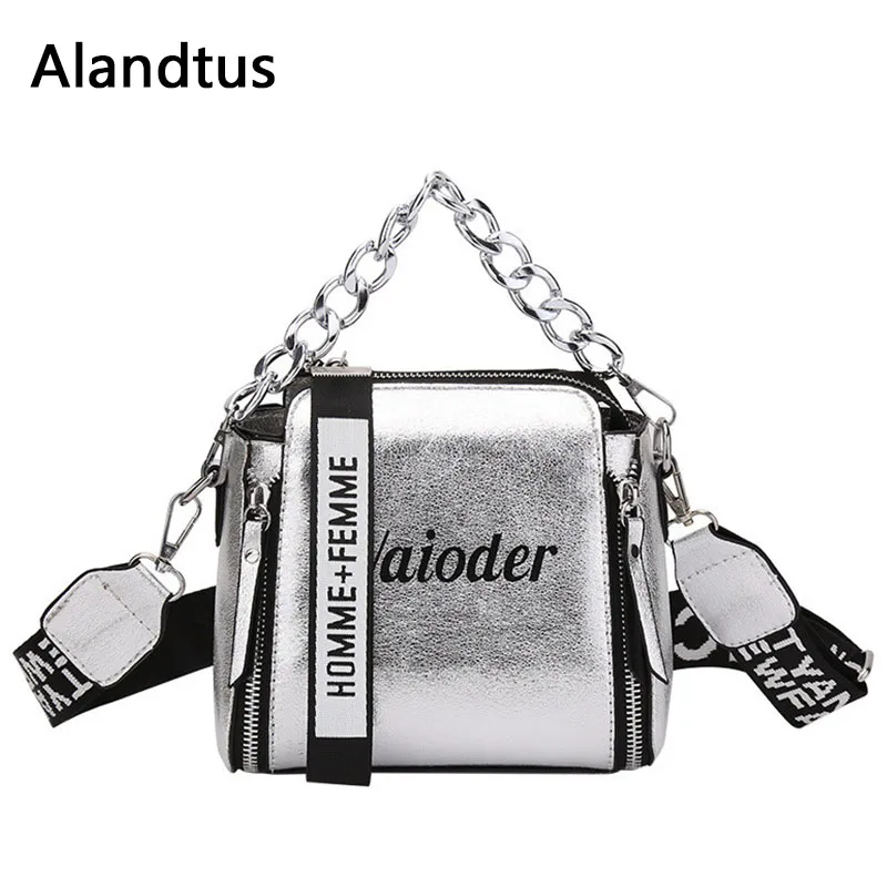

Alandtus Fashion Mini Messenger Bag For Women PU Leather Shoulder Bag With Chain Female Handbags Bolsa Feminina Sac A Main