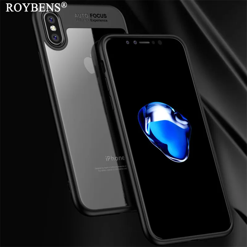 

For iPhone X XS XR XS Max Hard PC Case Clear Transparent Back Cover Soft TPU Hybrid Case For iPhone X 7 8 6 6S Plus Luxury Capa